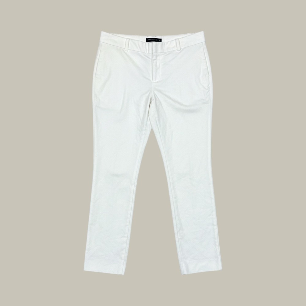 Gap Slim Cropped Cotton Pants Womens 2 White Good Stretch Workwear Trousers
